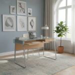 Escritorio Diseño Flores Moderno Vidrio Metal Ramos Mejia Transparente