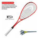 Raqueta De Squash Head Cyber Edge 2022 S - Olivos Tamaño Del Grip 4 1/4 Color Naranja - Image 6