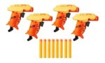 Pistola X 4 Unidades Nerf Juguete Infantil Accion + Dardos Naranja
