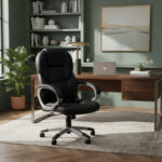 Sillon De Oficina Ejecutivo Apoya Brazos Diseño Calidad Negro Naylon