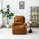 Sillon Poltrona Relax Reclinable Cine Premium 3 Posiciones Marrón Claro Liso - Image 6