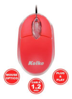 Mouse Optico Usb Kolke Luminoso Ideal Pc Notebook Colores Color Rojo - Image 2