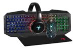 Kit Gamer Retroiluminado Usb Teclado Mouse + Auricular + Pad Negro