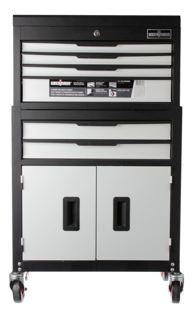 D_NQ_NP_858195-MLA99964517333_112025-F.jpg Gabinete Metalico Caja Para Herramientas Ruedas + Cajones Negro - Image 1