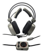 Auricular Gamer Vincha Noga Con Luz Led Microfono Premium Gris - Image 3