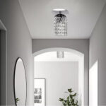 Lámpara Araña Techo Colgante Caireles Cristal Cromado 1 Foco E27 Cromo - Image 2