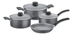 Bateria De Cocina Tramontina Aluminio Antiadherente 5 Piezas Negro
