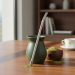 Bombilla Para Mate Aluminio Simple 15,3cm Ramos Mejia Plateado