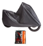 Funda Cubre Moto Universal Grande Lavable Negro Ajustable  Negro