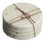 Set X 4 Apoyavasos De Marmol Calidad Premium Antideslizante