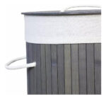 Cesto Canasto Redondo Ropa Sucia Laundry Bamboo Tela + Tapa - Image 6