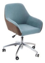 Silla Pc Oficina Diseño Escritorio Ruedas + Resistente Ramos Mejia Celeste Poliéster - Image 2