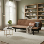 Futon Sofa Tela Resistente Comodo Calidad Premium Envios  Marrón