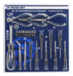 Set De Herramientas 24 Piezas Cromadas Calidad Premium Cromo Y Azul