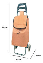 Carrito Changuito De Compras + Bolsillo Diseño Calidad Beige - Image 2