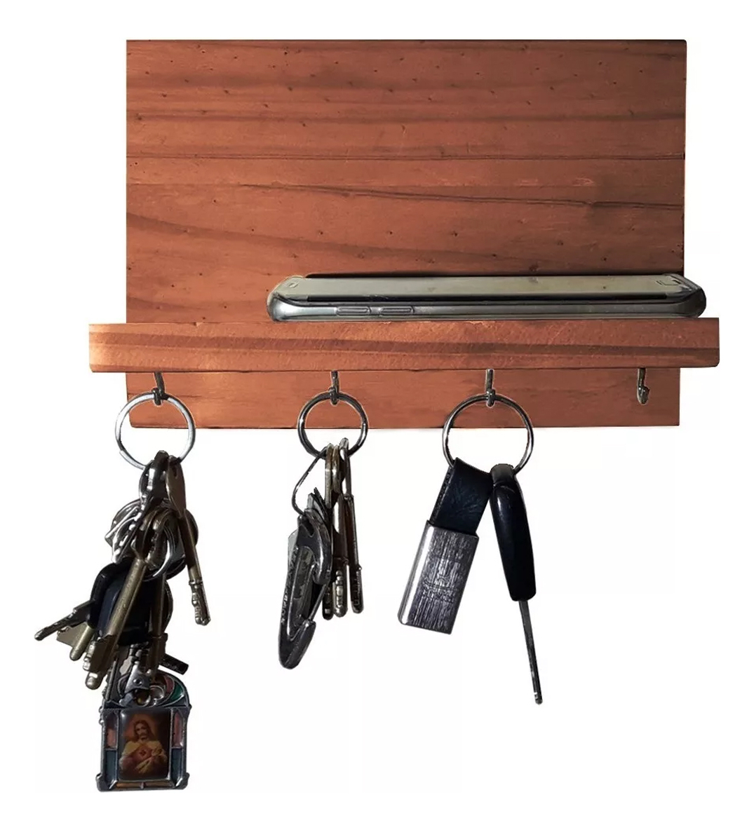 D_NQ_NP_882389-MLA94384790300_102025-F.jpg Porta Llave Organizador De Pared Llavero Calidad Premium Color Marrón - Image 1