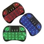 Teclado Inalambrico Smart Tv Multi Touchpad Tablet Luz Rgb  Negro