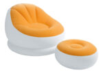 Sillon Inflable Puff Fiaca Intex Base Reforzada Ramos Naranja