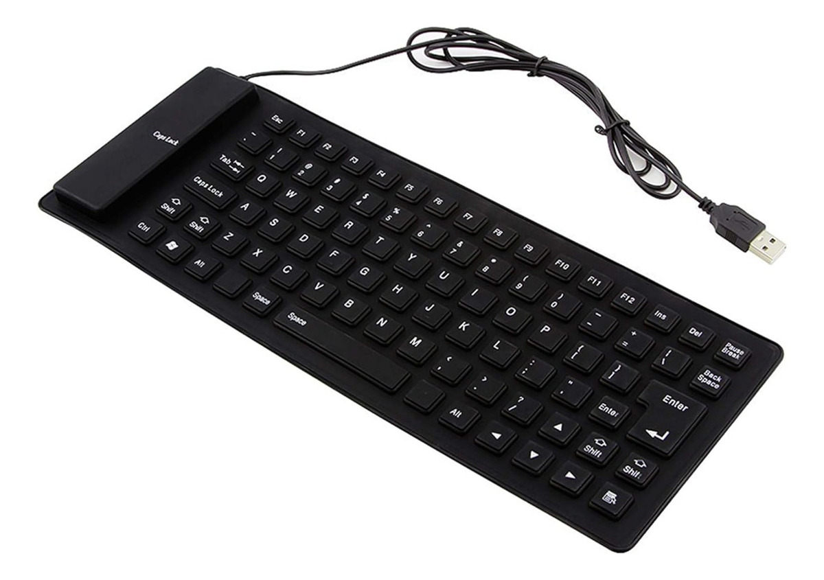 D_NQ_NP_890513-MLA85076567889_052025-F.jpg Teclado Goma Usb Flexible Impermeable Modelo Premium Negro Español - Image 1