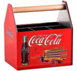 Porta Cubiertos Coca Cola Metal Original 4 Divisiones Manija - Image 3