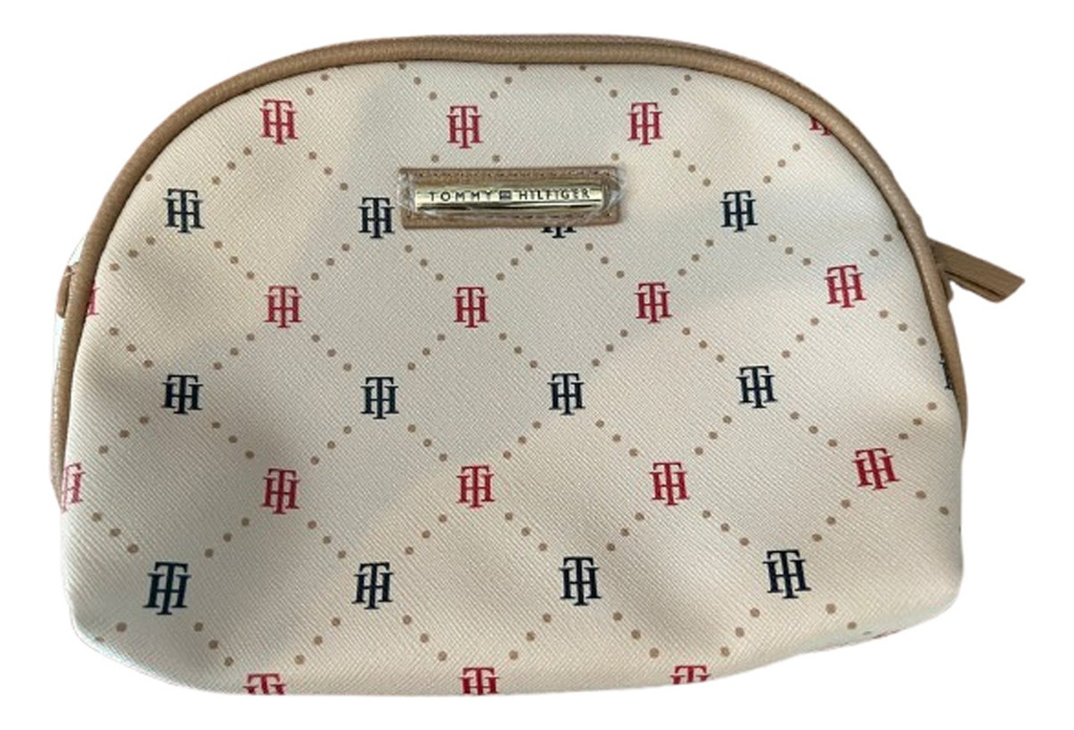 D_NQ_NP_892340-MLA100008244933_122025-F.jpg Neceser Tommy Hilfiger Unisex Con Cierre Premium Color Marrón Claro Diseño De La Tela Th - Image 1