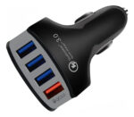 Cargador Auto Kube 12v/24v 4 Usb Rápida Prot. Sobrecarga Negro