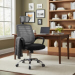 Kit Oficina: Escritorio Multifunción Metal Madera Industrial + Silla Giratoria Regulable Cuero Sintético - Image 3