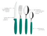 Juego Set De Cubiertos Metal Reforzado 24 Piezas Ramos Mejia Verde - Image 3
