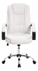 Sillon Oficina Basculante Ejecutivo Gerencial Pc Escritorio Color Blanco Cuero Sintético - Image 5