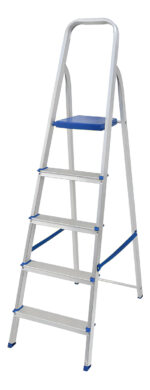 Escalera 5 Escalones Aluminio 1.08 Mts Mor Color Aluminio