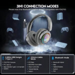 Auriculares Inalámbricos Gamer Dynacom Bluetooth Rgb Ps5 Xbox Pc Vincha Negro - Image 7