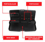 Bandeja Plegable Multiproposito Auto Asiento Posavasos 10kg Negro - Image 3