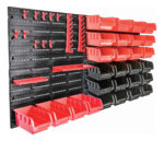 Tablero Organizador De Pared Nappo 46 Piezas Con Cajoneras Negro