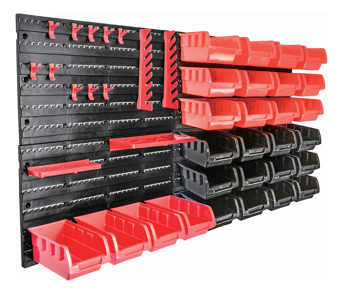 D_NQ_NP_910285-MLA80392791821_112024-F.jpg Tablero Organizador De Pared Nappo 46 Piezas Con Cajoneras Negro - Image 1