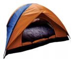 Carpa 2 Personas Playa Camping Mas Grande Doble Techo Bolso Naranja Y Azul - Image 2