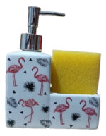 Dispenser Para Detergente De Ceramica Con Porta Esponja - Image 2