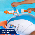 Moto De Agua Inflable Nerf Super Soaker Con Pistola De Agua Color Celeste Blanco - Image 4