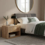 Mesa Mesita De Luz Flotante Madera Maciza Alamo Premium