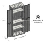 Armario Multiuso Starplast 4 Entrepaños Plástico Gris Rimax Gris - Image 3