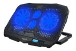 Base Notebook Reclinable 4 Fans Hub Usb Luces Nisuta Ns-cn93 Color Negro Color Del Led Azul - Image 3