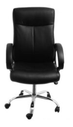 Sillon Silla Presidencial Gerente Pc Oficina Respaldo Alto Negro Cuero Sintético - Image 4
