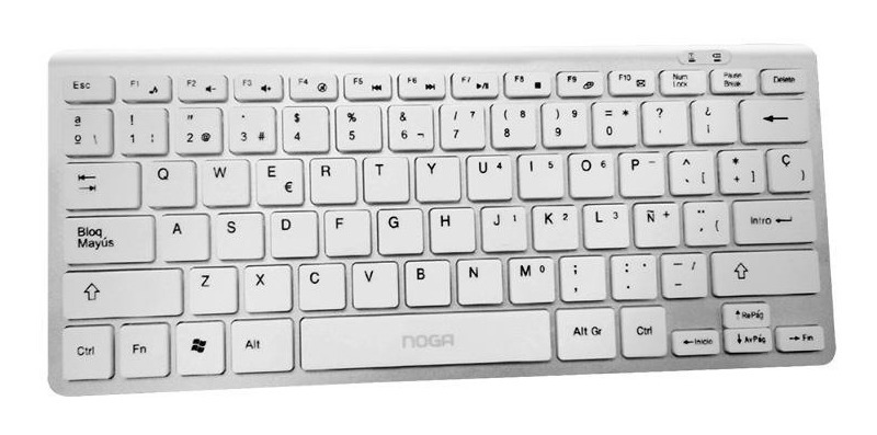 D_NQ_NP_930232-MLA31067706882_062019-F.jpg Teclado Inalambrico Ultra Slim Noganet 2.4ghz Nano Usb Ultimo Modelo Plateado Con Teclas Blancas Español - Image 1