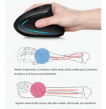 Mouse Vertical Kolke Kem-248 Inalambrico Bateria Recargable Usb Computadora Pc Notebook Negro - Image 3