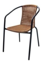 Silla De Ratan Jardin Exterior Negra Natural Mod Premium - Image 3