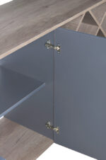 Rack Mesa Para Tv Bahiut Comoda Bar 2 Puertas + Bodeguero! Color Nebrasca Gris/ Gris Sombra - Image 5