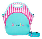 Lunchera Con Cierre Benetton Bambini Reforzada Premium Color Rosa Y Celeste Liso