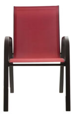 Silla Reposera De Jardin Exterior Aluminio Apilable En Ramos Color Rojo Liso