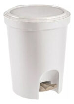 Cesto Contenedor Tacho Redondo De Basura A Pedal 13,5 Lts Beige