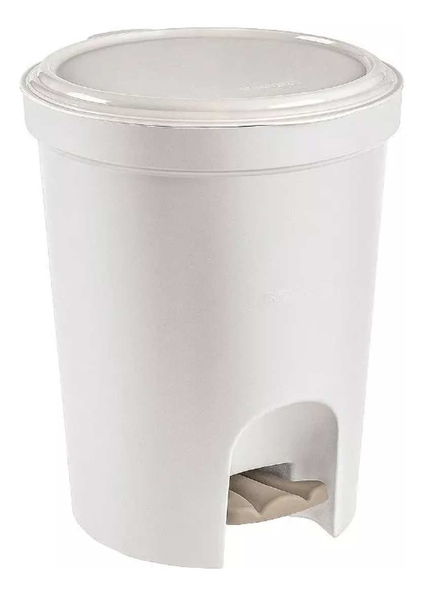 D_NQ_NP_936894-MLA82208302918_022025-F.jpg Cesto Contenedor Tacho Redondo De Basura A Pedal 13,5 Lts Beige - Image 1