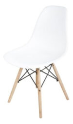 Mesa De Vidrio Clásica + 4 Sillas Poliuretano Comedor Blanco Liso - Image 7